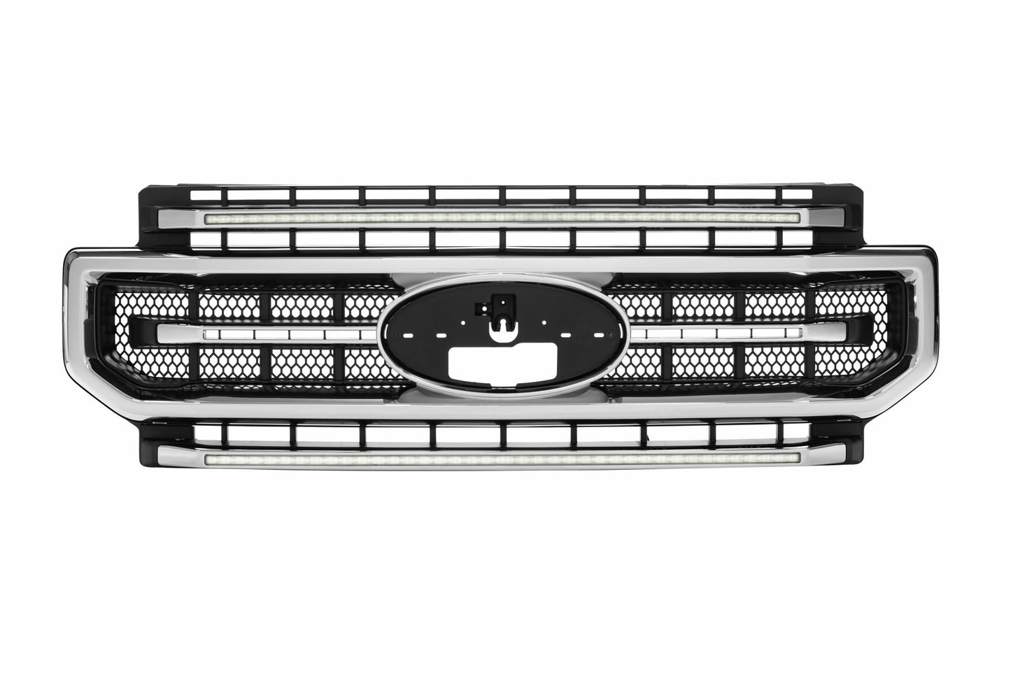 XBG LED Grille: Ford Super Duty (20-22) (Chrome Finish / White DRL)