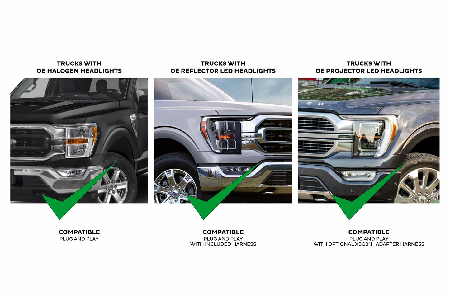 XBG LED Grille: Ford F150 (2021+) (Chrome Finish / White DRL)