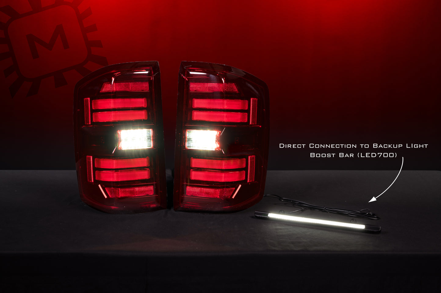 XB LED Tail Lights: Chevy Silverado (14-19) (Pair / Red) (Gen 2)