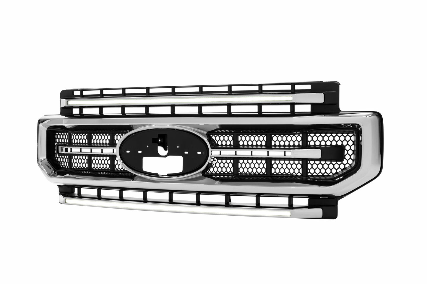 XBG LED Grille: Ford Super Duty (20-22) (Chrome Finish / White DRL)