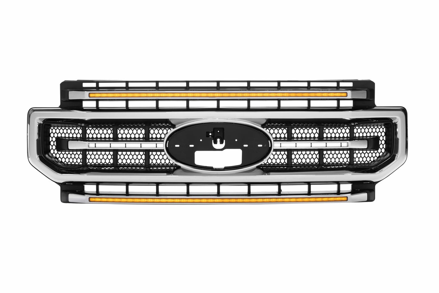 XBG LED Grille: Ford Super Duty (20-22) (Chrome Finish / Amber DRL)