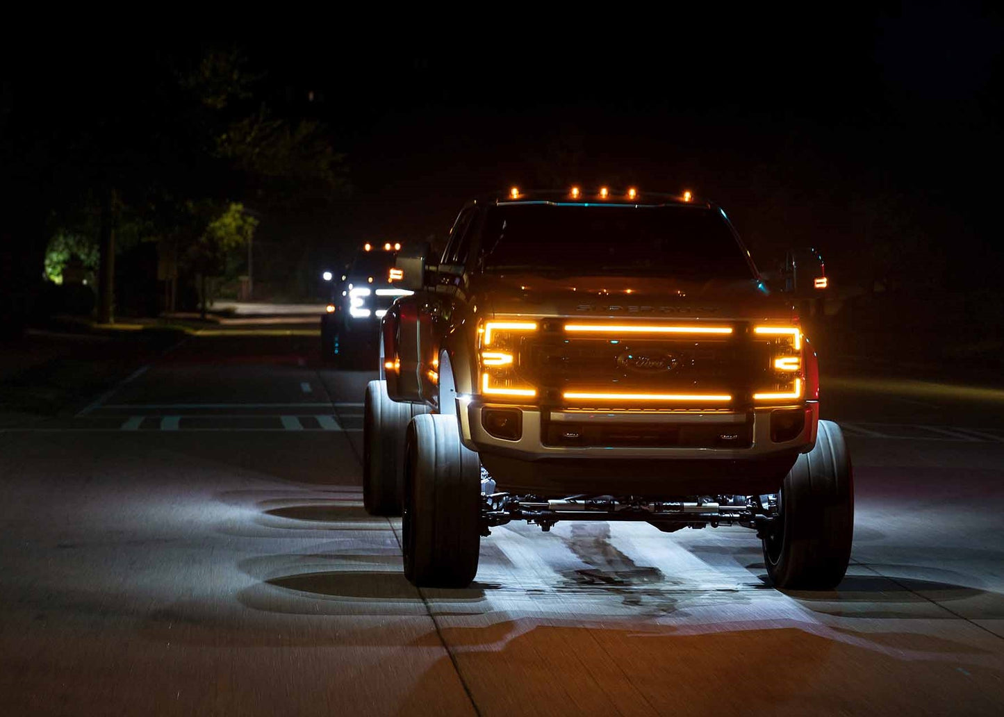 XBG LED Grille: Ford Super Duty (20-22) (Chrome Finish / Amber DRL)