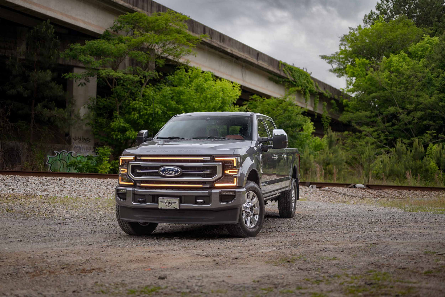 XBG LED Grille: Ford Super Duty (20-22) (Chrome Finish / Amber DRL)