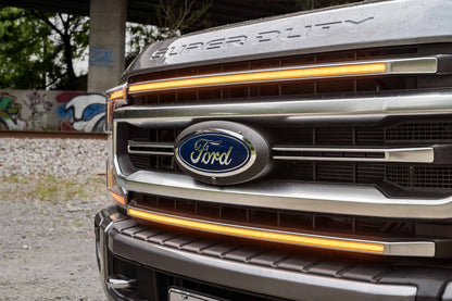 XBG LED Grille: Ford Super Duty (20-22) (Chrome Finish / Amber DRL)