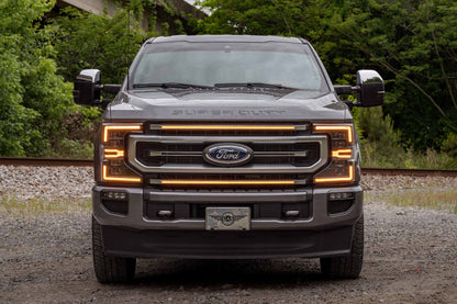 XBG LED Grille: Ford Super Duty (20-22) (Chrome Finish / Amber DRL)