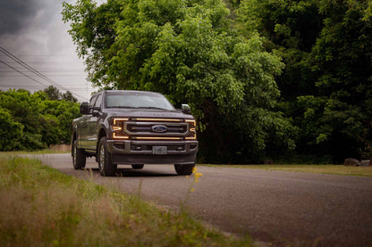 XBG LED Grille: Ford Super Duty (20-22) (Chrome Finish / Amber DRL)