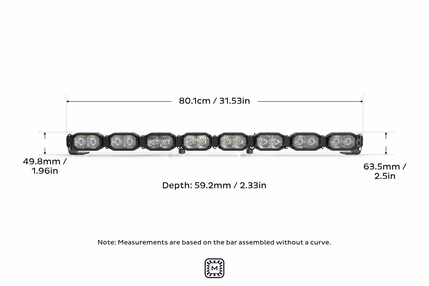 Single-Row BangerBar: 8 Pod / 31.5"