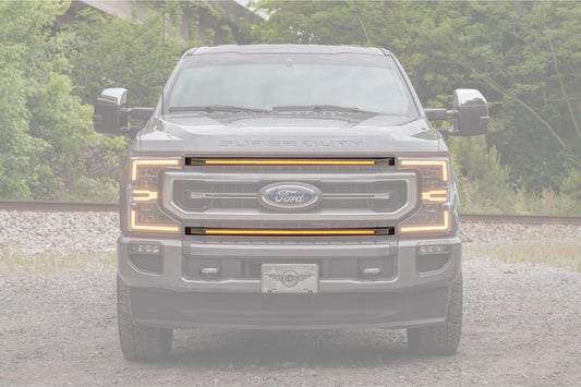 XBG LED DRL Grille Inserts: Ford Super Duty Platinum (20-22) (Amber)