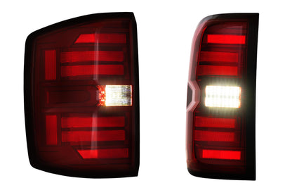 XB LED Tail Lights: Chevy Silverado (14-19) (Pair / Red) (Gen 2)