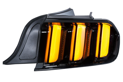 XB LED Tail Lights: Ford Mustang (15-22) (Pair / Clear / Amber Seq)